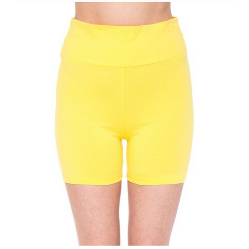 73317 High Waist 3 3/4' Bike Shorts Vibrant Yellow