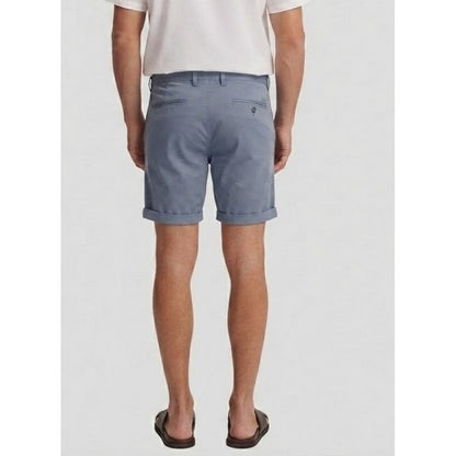 New Look Slim Fit Turn-Up Chino Shorts in Ash Blue