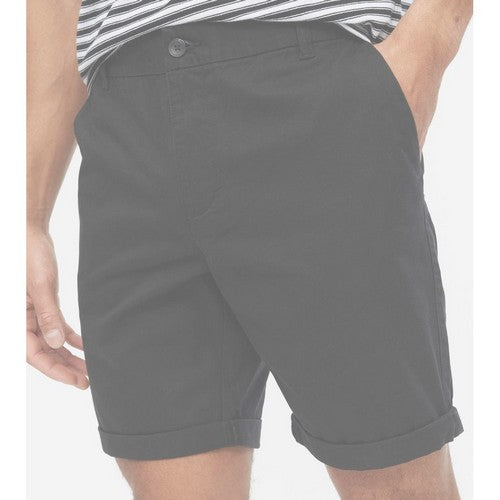 New Look Slim Fit Turn-Up Chino Shorts Black