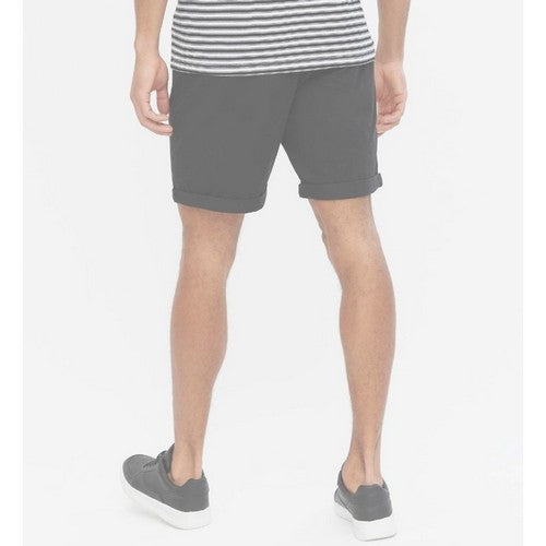 New Look Slim Fit Turn-Up Chino Shorts Black