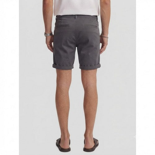 New Look Slim Fit Turn-Up Chino Shorts Grey