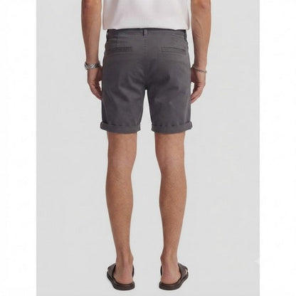 New Look Slim Fit Turn-Up Chino Shorts Grey