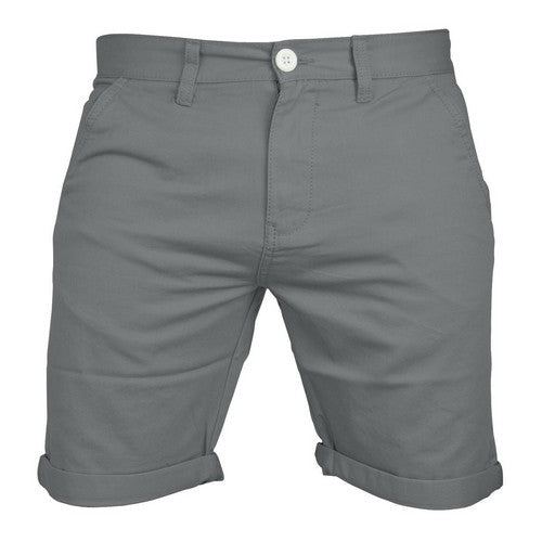 New Look Slim Fit Turn-Up Chino Shorts Grey