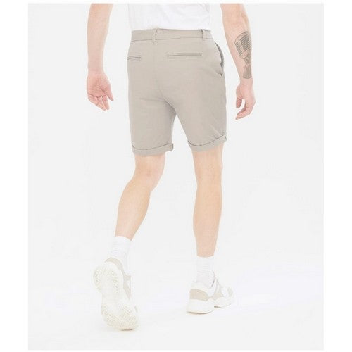 New Look Slim Fit Turn-Up Chino Shorts Khaki