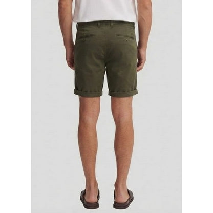 New Look Slim Fit Turn-Up Chino Shorts in Olive