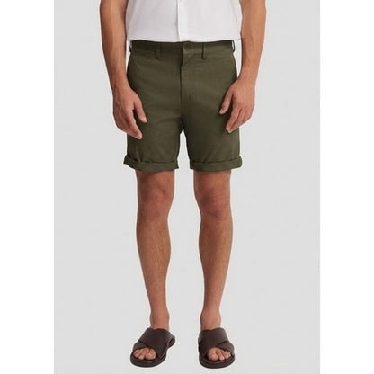 New Look Slim Fit Turn-Up Chino Shorts in Olive