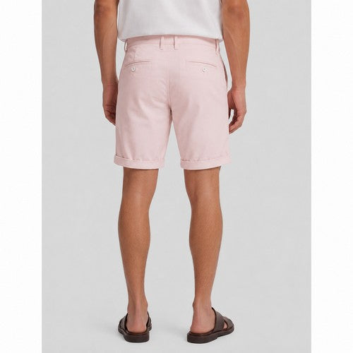 New Look Slim Fit Turn-Up Chino Shorts in Pale Pink