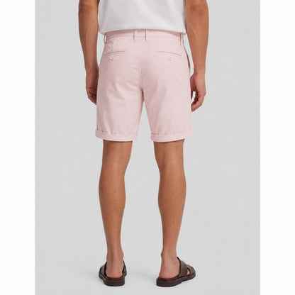 New Look Slim Fit Turn-Up Chino Shorts in Pale Pink