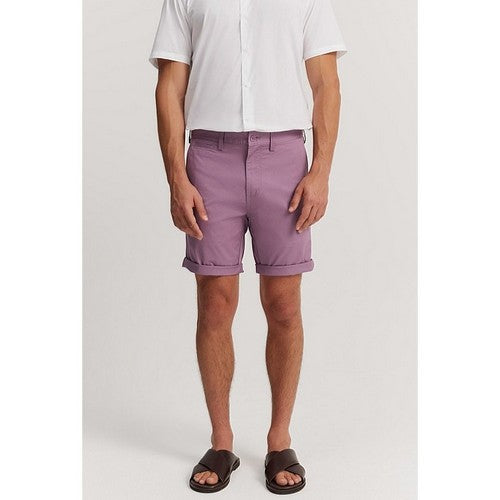 New Look Slim Fit Turn-Up Chino Shorts Violet