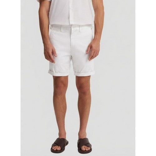 New Look Slim Fit Turn-Up Chino Shorts in White