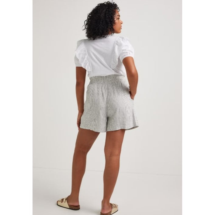 Papaya Linen Elasticated Waist Shorts