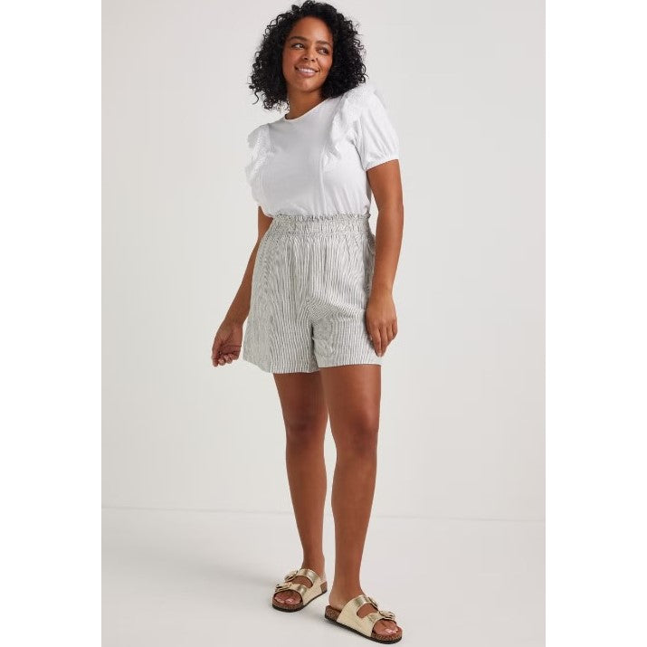 Papaya Linen Elasticated Waist Shorts