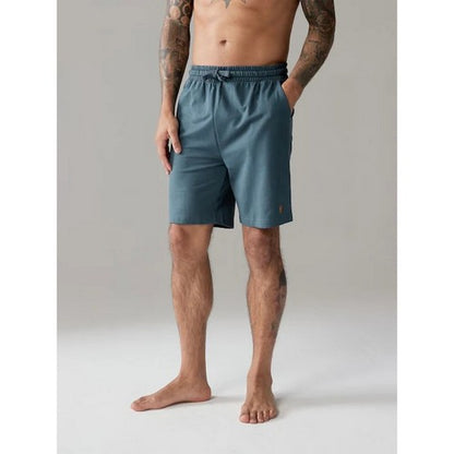 Next Lightweight Stag Logo Jogger Shorts in Petrol Blue
