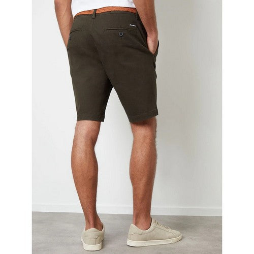 Threadbare Conta Slim Fit Chino Shorts in Forest