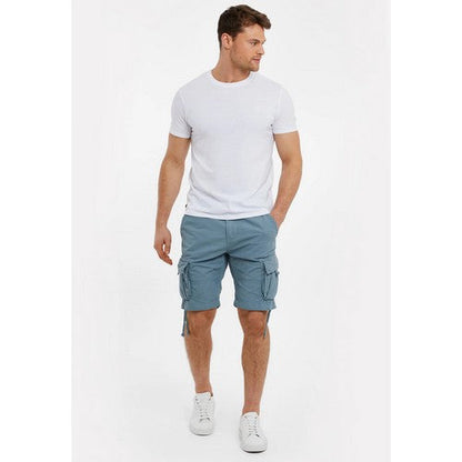 Threadbare Manchester Cotton Cargo Shorts in Duck Egg Blue