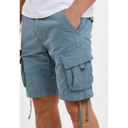 Threadbare Manchester Cotton Cargo Shorts in Duck Egg Blue