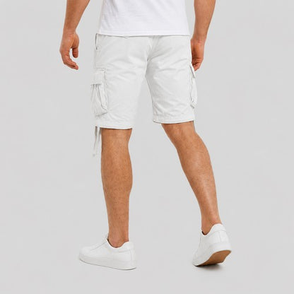 Threadbare Manchester Cotton Cargo Shorts in Chalk