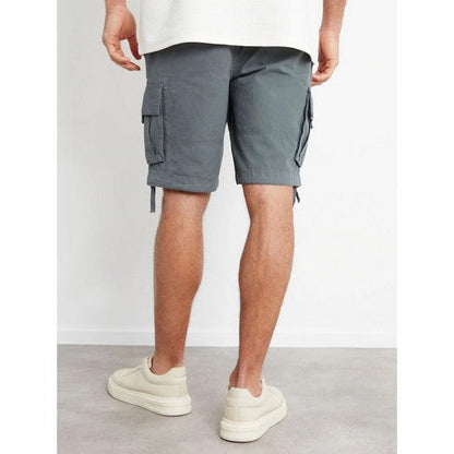 Threadbare Manchester Cotton Cargo Shorts in Dark Fuel