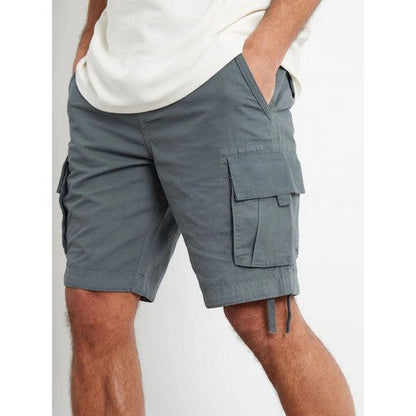Threadbare Manchester Cotton Cargo Shorts in Dark Fuel