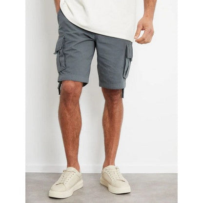 TBMS03521K Threadbare Manchester Cotton Cargo Shorts in Dark Fuel