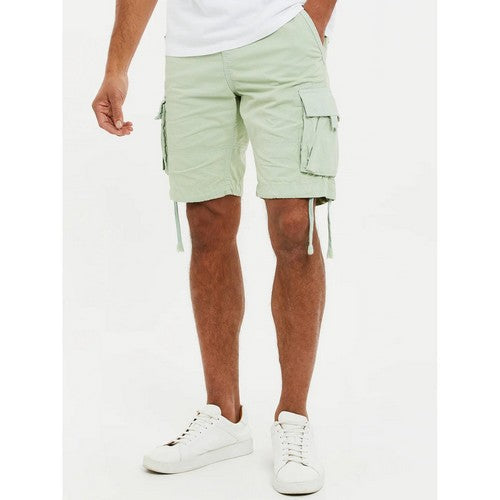 TBMS03521H Threadbare Manchester Cotton Cargo Shorts in Sage