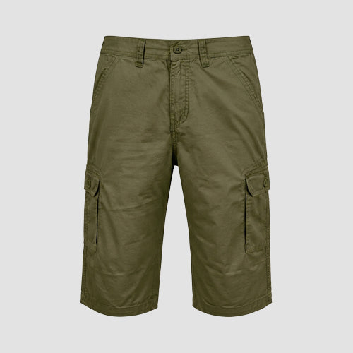 Twill Cargo 3/4 Short Pants in Army Green