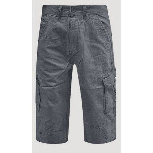 Twill Cargo 3/4 Short Pants in Ash