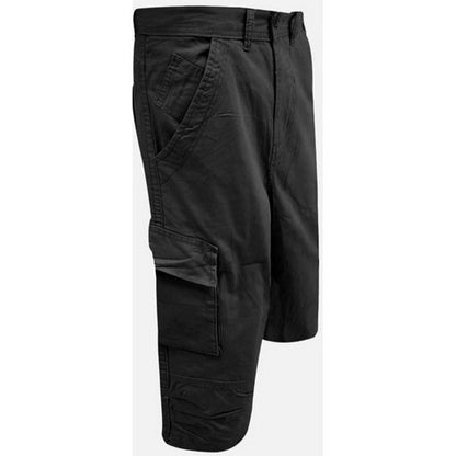 Twill Cargo 3/4 Short Pants in Black