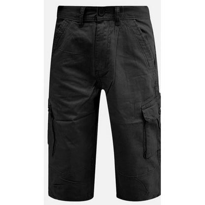 Twill Cargo 3/4 Short Pants in Black