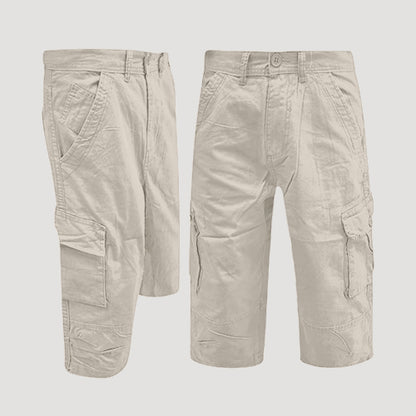 Twill Cargo 3/4 Short Pants in Sand