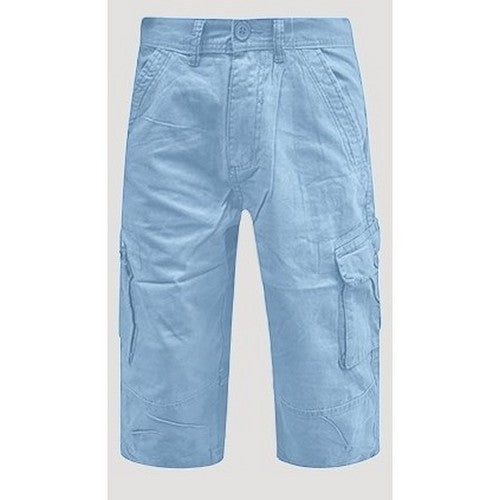 Twill Cargo 3/4 Short Pants in Sky