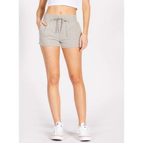 TS627R French Terry Jogger Shorts in Heather Grey