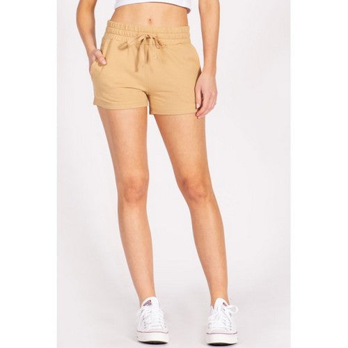 TS627R French Terry Jogger Shorts in Mocha