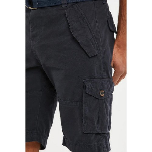 Threadbare Biscary Cotton Cargo Shorts in Navy