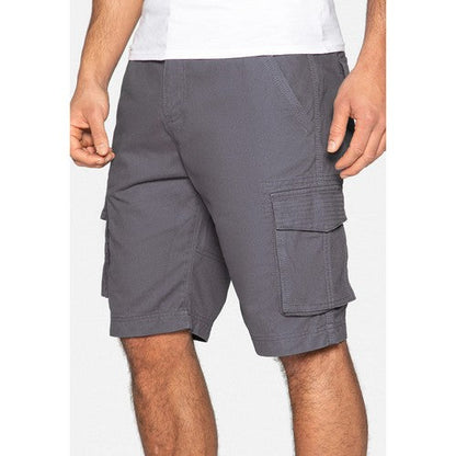 TBMS02323J Threadbare Bute Cotton Cargo Shorts in Dark Fuel
