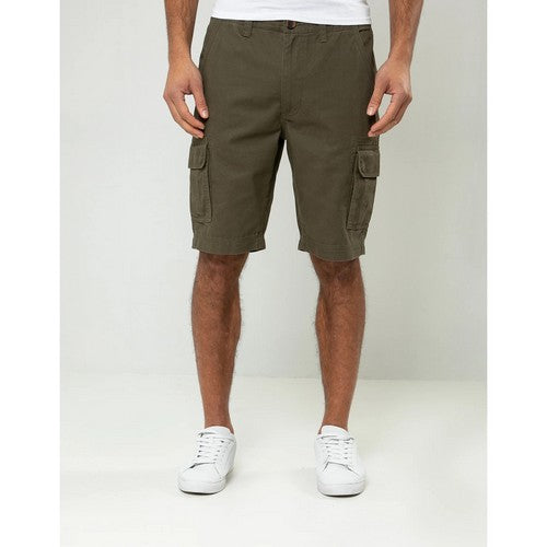 TBMS02323E Threadbare Bute Cotton Cargo Shorts in Khaki