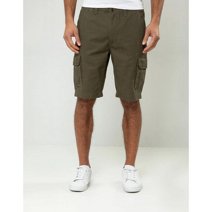TBMS02323E Threadbare Bute Cotton Cargo Shorts in Khaki