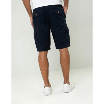Threadbare Bute Cotton Cargo Shorts in Navy