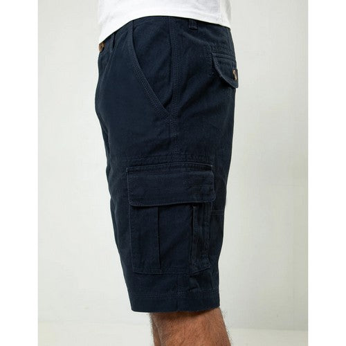 Threadbare Bute Cotton Cargo Shorts in Navy