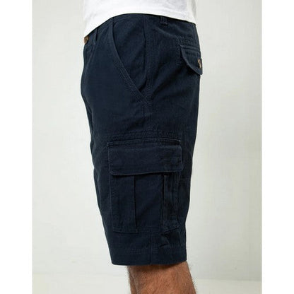 Threadbare Bute Cotton Cargo Shorts in Navy