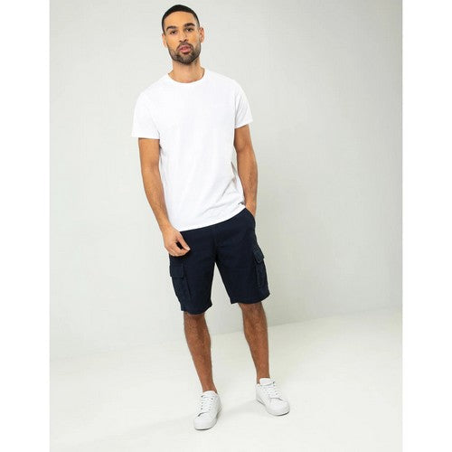 Threadbare Bute Cotton Cargo Shorts in Navy