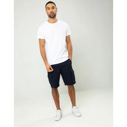 Threadbare Bute Cotton Cargo Shorts in Navy
