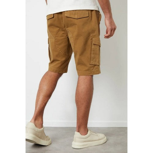 Threadbare Lasgo Cotton Cargo Shorts in Camel