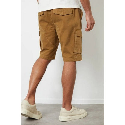Threadbare Lasgo Cotton Cargo Shorts in Camel