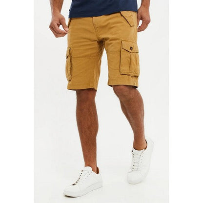 TBMS05681B Threadbare Lugo Cotton Cargo Shorts in Camel
