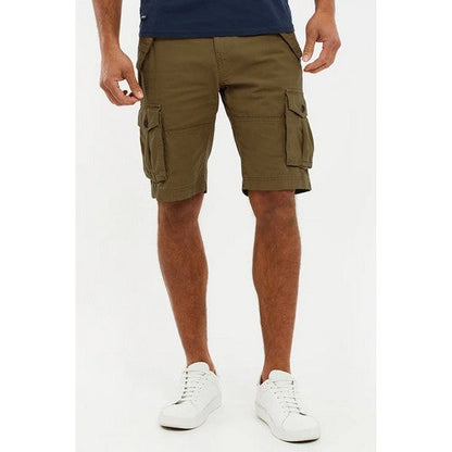 TBMS05681 Threadbare Lugo Cotton Cargo Shorts in Khaki