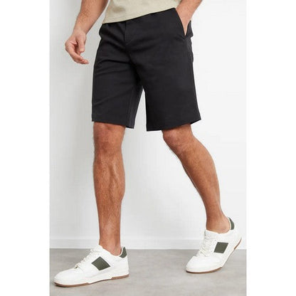 TBMS09203 Threadbare Misty Cotton Chino Shorts in Black