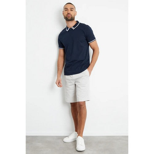 Threadbare Misty Cotton Chino Shorts in Chalk