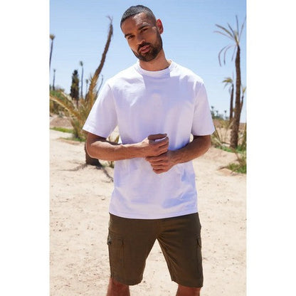 Threadbare Ricco Linen Cargo Shorts in Khaki Green