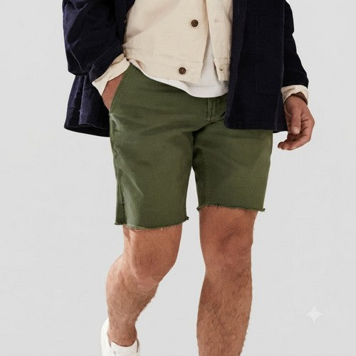 Banana Republic Heavy Drill Cut Off Jean Shorts in Olive